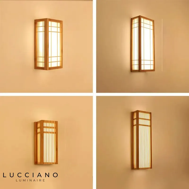 Japanese Bamboo Wall Lamp for Staircase