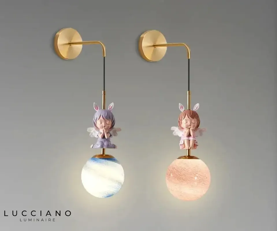 Pink Double Doll Children's Wall Sconce