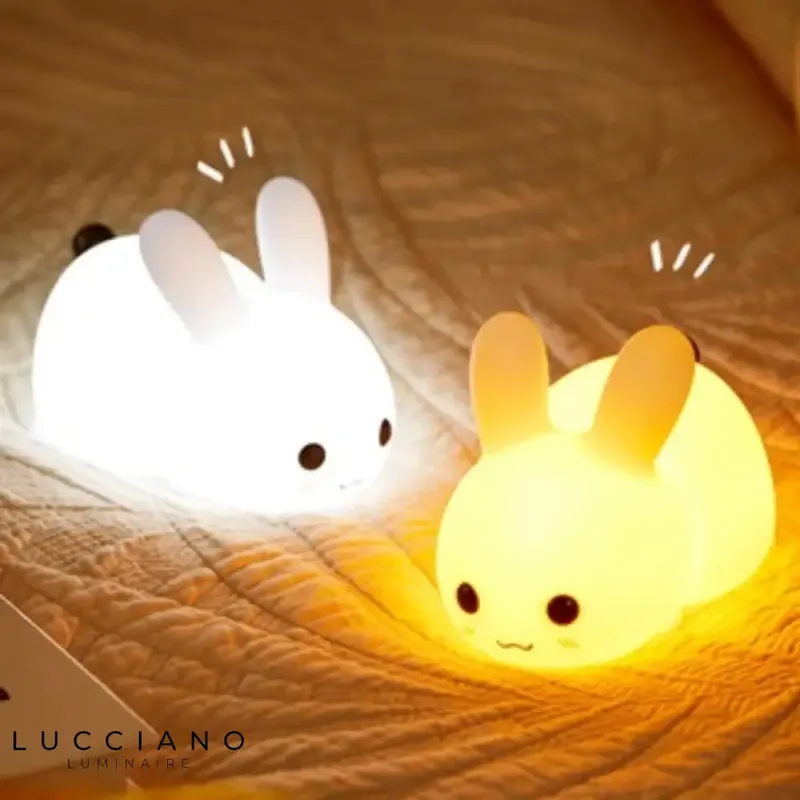 Touch and adjustable silicone rabbit night light for children