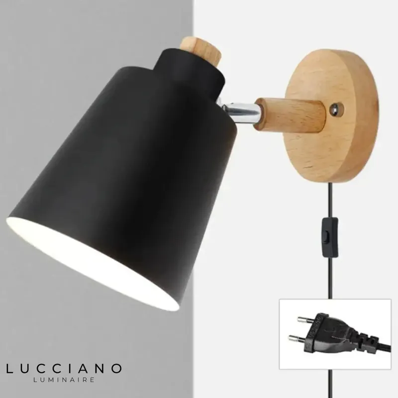 Grey Children's Wall Light with Plug