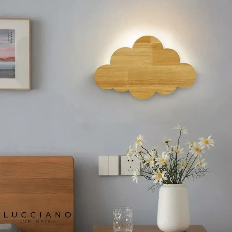 Children's wooden wall light