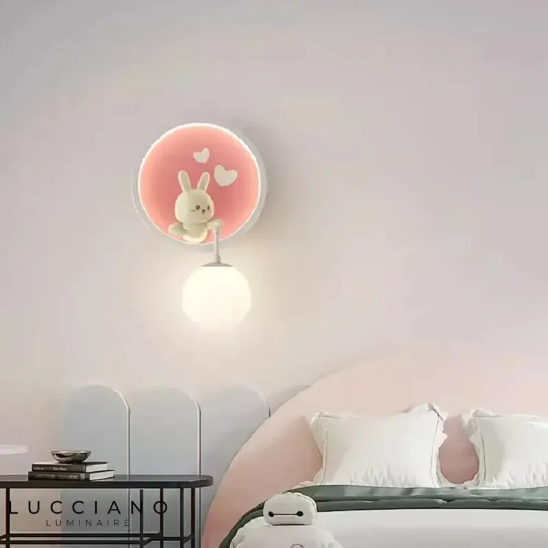 Pink Bear Children's Wall Sconce