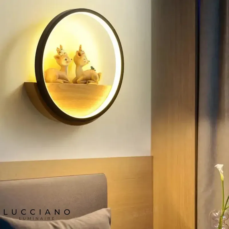 Kids Wooden Headboard Wall Light