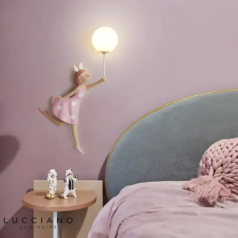 Wall light for children's room for girls