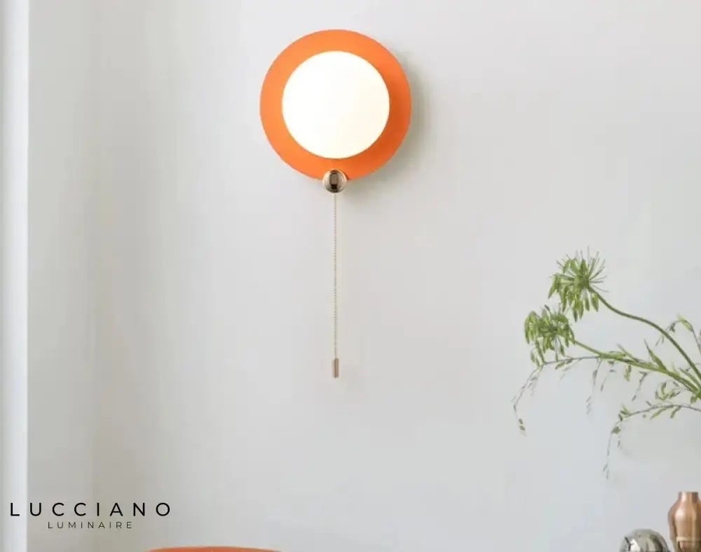 Orange and white children's interior wall light