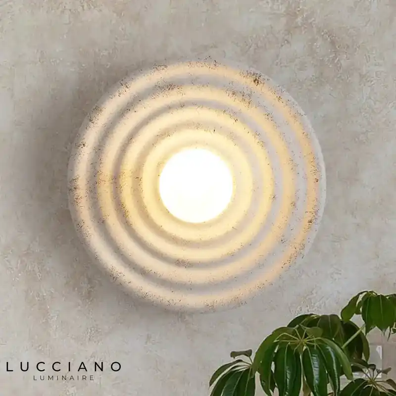 White Art Deco Wall Light