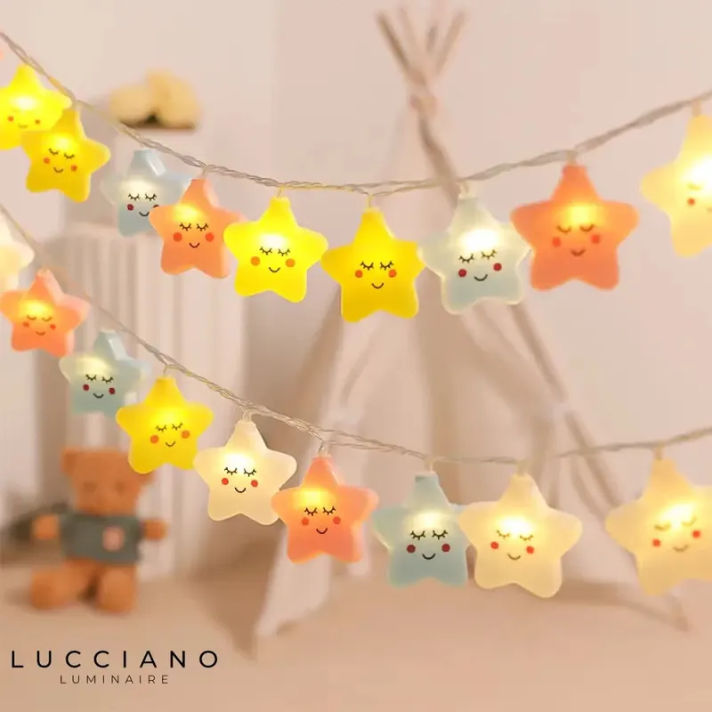 Star night light multi-colored light garland