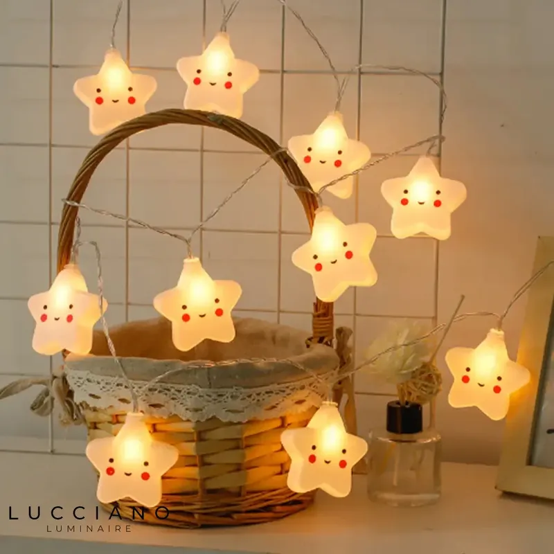 Star night light white light garland
