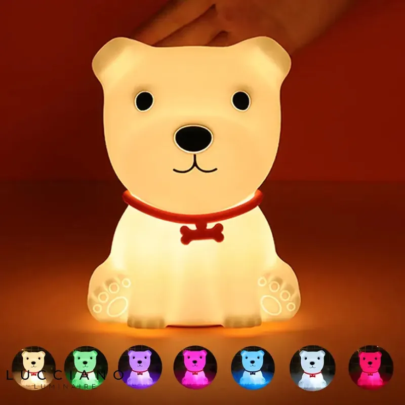 Silicone Puppy Baby Night Light with Sensor and Remote Control