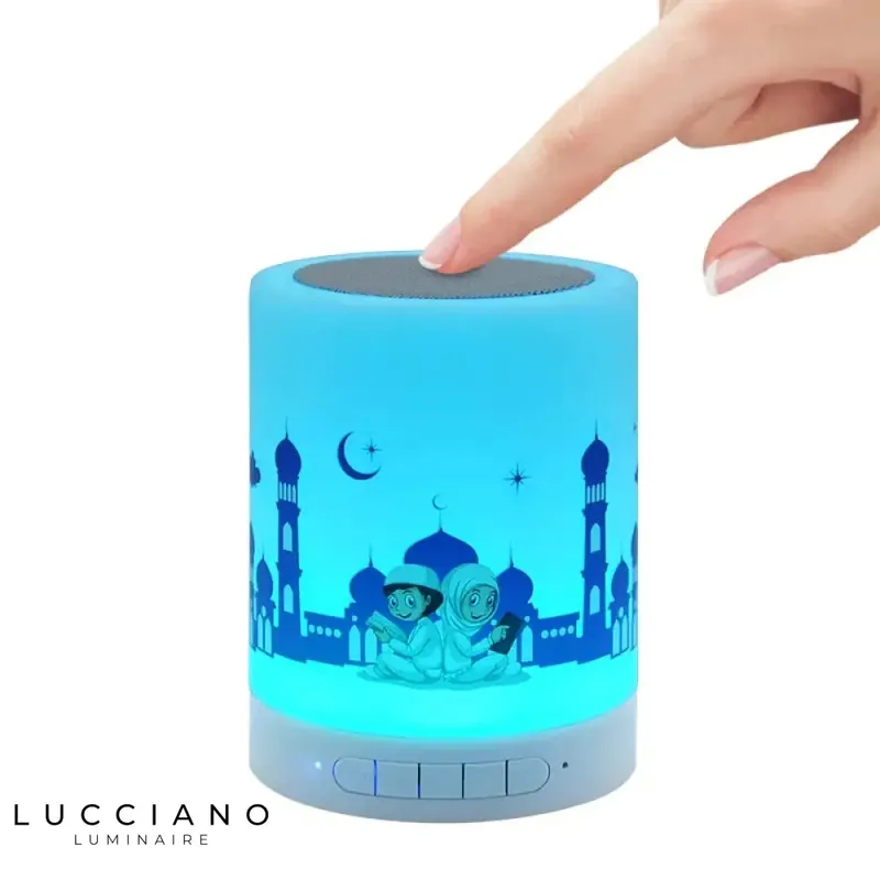 Touch and rechargeable Quranic night light for children with Bluetooth