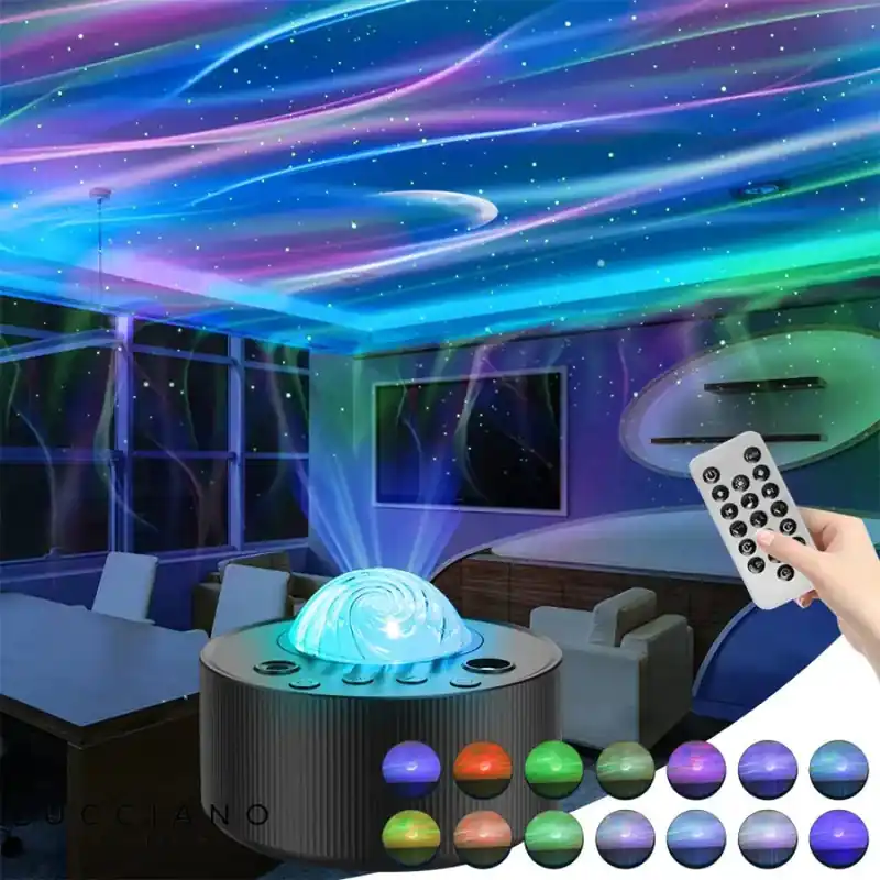 Starry sky night light, northern lights effect, musical projection