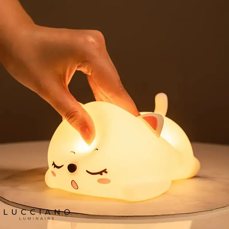 Silicone Cat Night Light Lamp with Touch Sensor