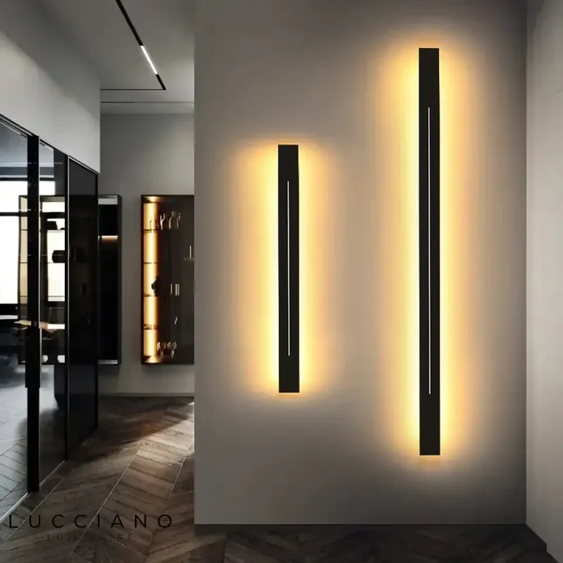 Simple metal linear LED wall light