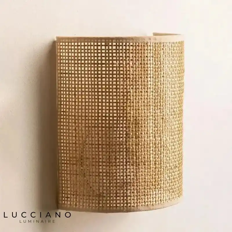 Wicker and Bamboo Wall Light