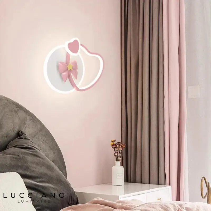 Designer Pink Heart Wall Lamp