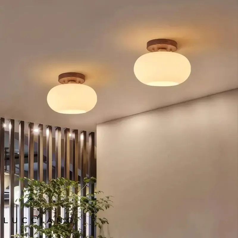 Wooden light fixture for hallway
