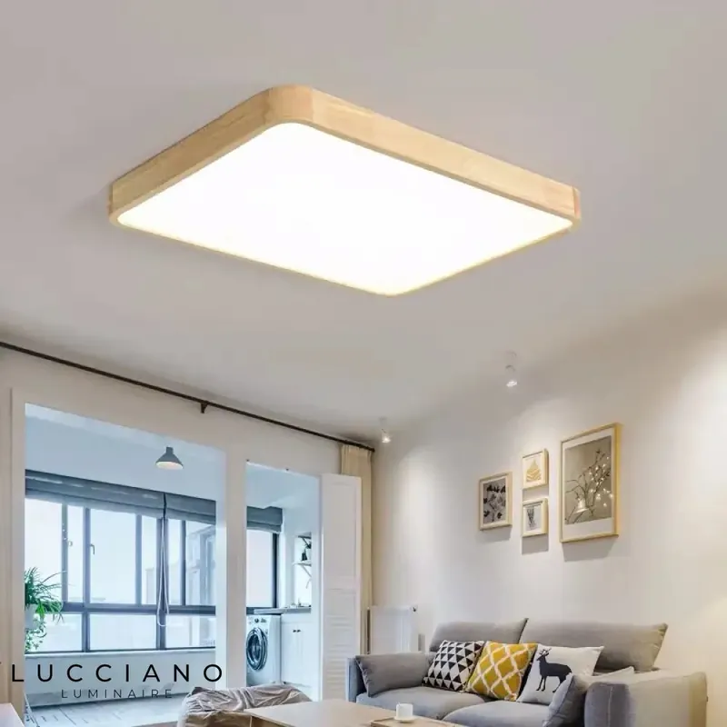 Wooden ceiling light for bathroom