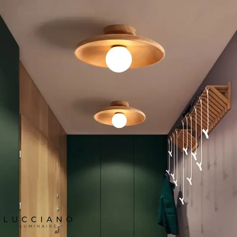 Wooden bathroom ceiling light