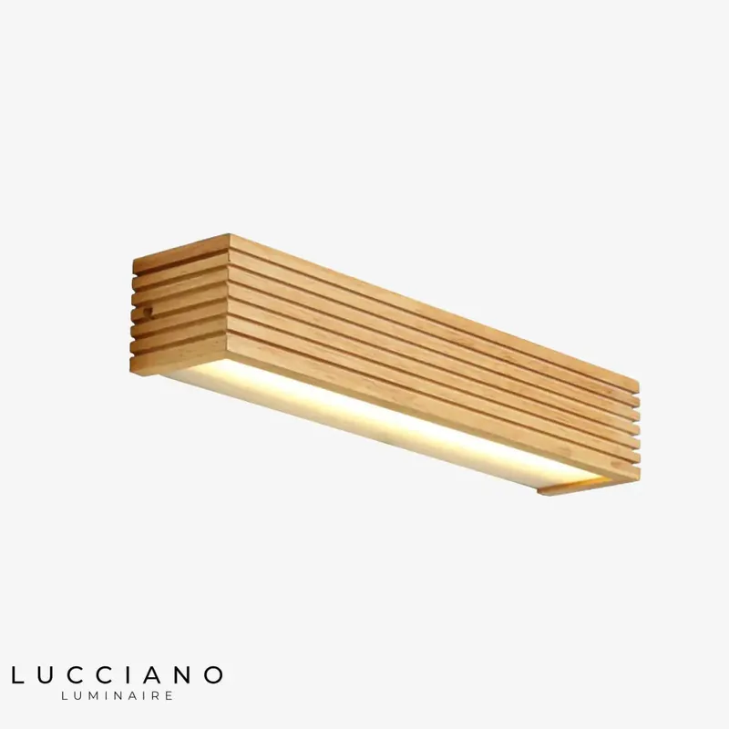 Sleek rectangular LED wall light with a zen design.