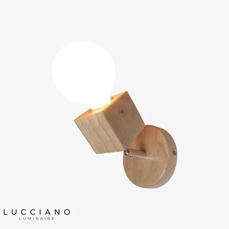 Adjustable contemporary design wooden wall light
