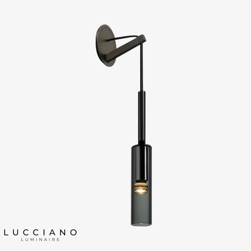 Cylindrical smoked glass loft design pendant light