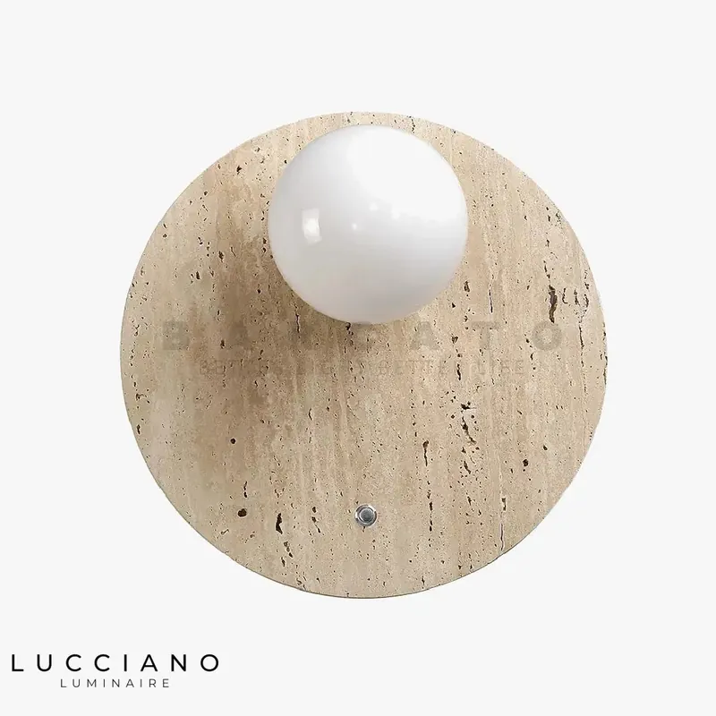 Beige Travertine Light Circle Decor
