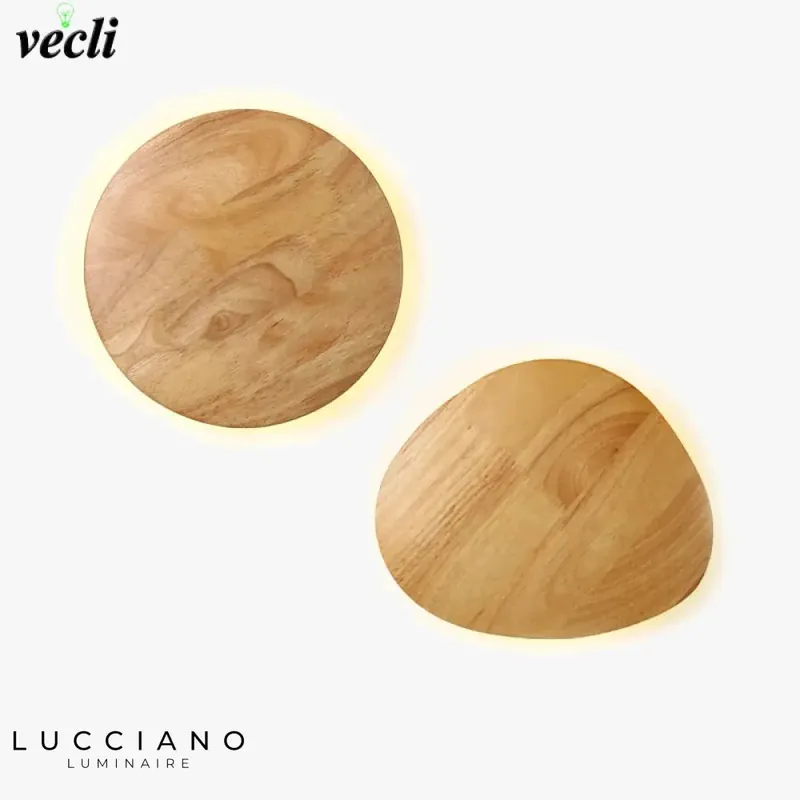 Unique Scandinavian design wooden LED wall lamp