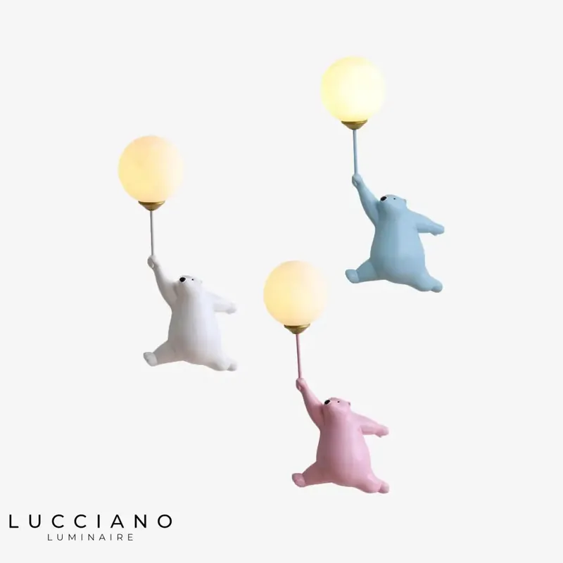 Wall light for adventurous little polar bear