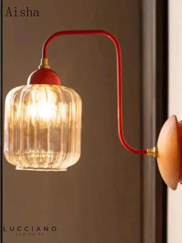 Medieval wall sconce: handcrafted decorative stained glass.