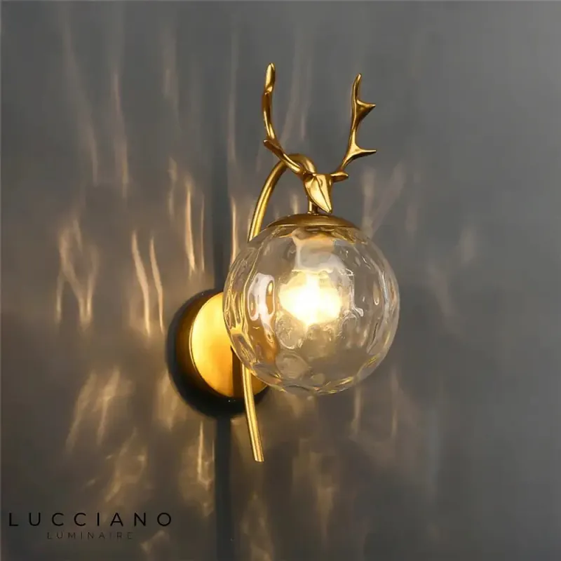 Sleek minimalist deer wood wall light