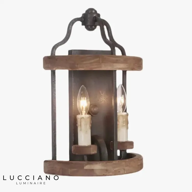 Vintage industrial double cast iron wall light.