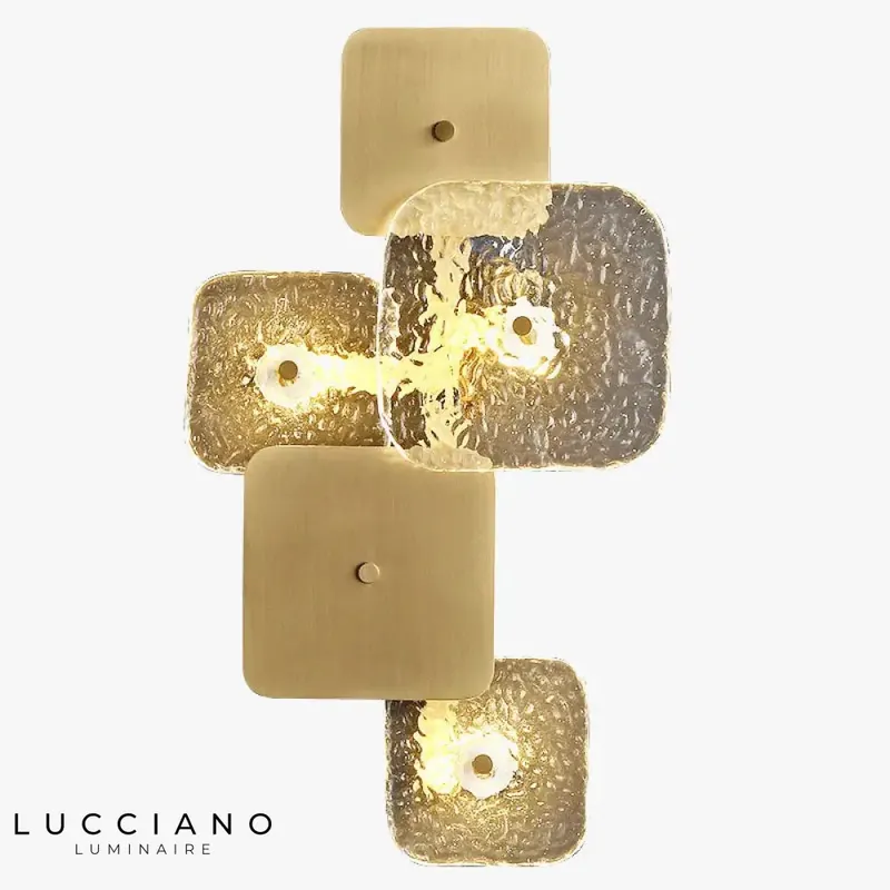 Square copper wall light elegant handmade design