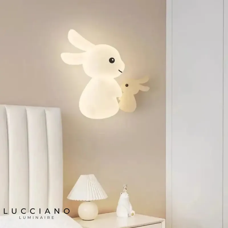 Cute glowing bunny wall light for kids' decor
