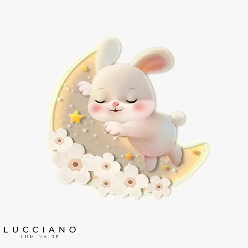 Cartoon strawberry rabbit decorative soft glow bedroom light