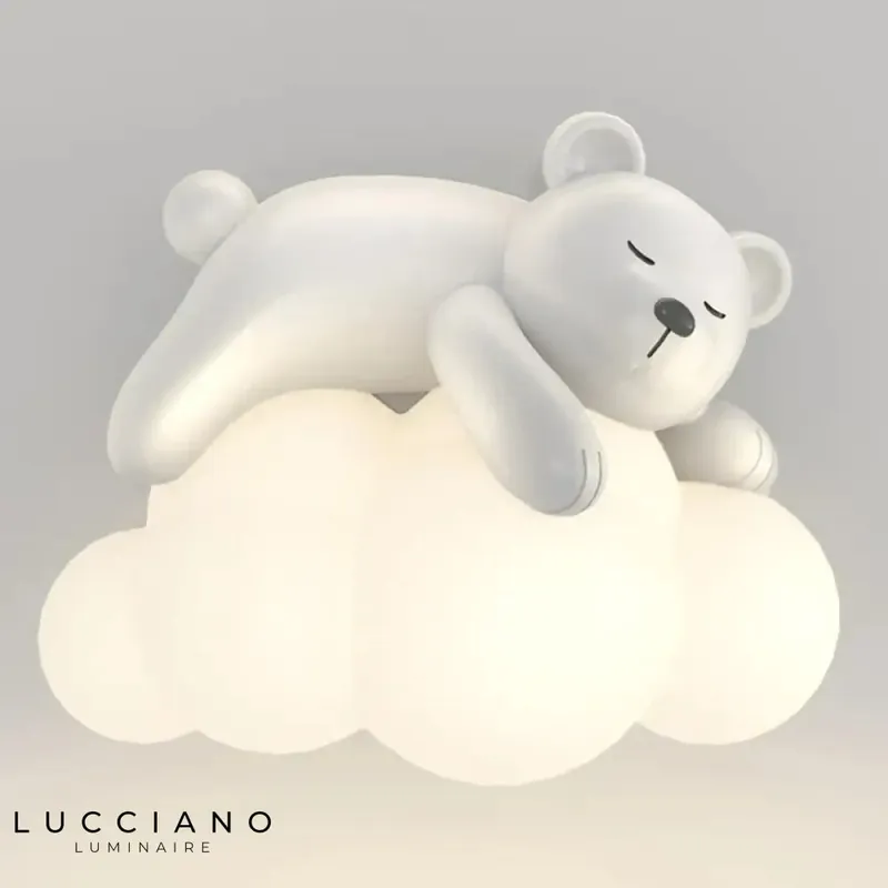 Soft white polar bear wall light design