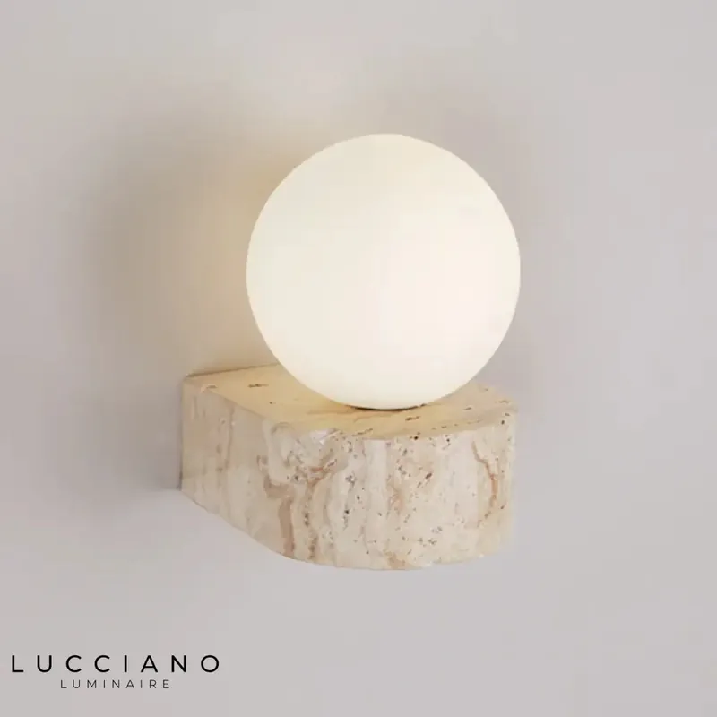 Authentic natural stone wall light
