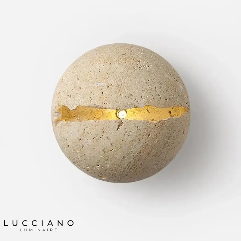 Yellow natural ball zen design wall light.