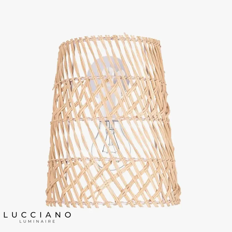 Authentic Oriental rattan wall light
