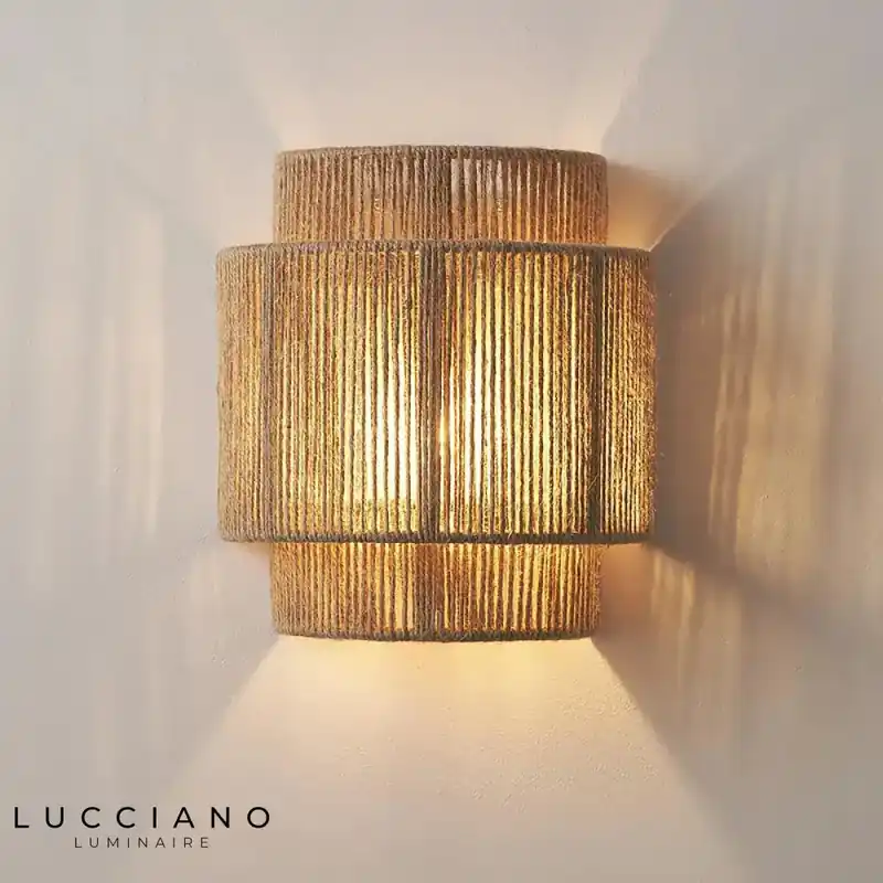 Zen-style rope wall light.