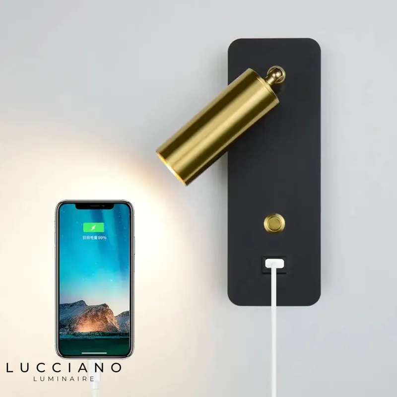 Designer indoor LED wall lights with an elegant finish.