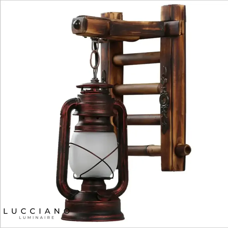 Vintage Industrial Loft Retro Wood Wall Sconce