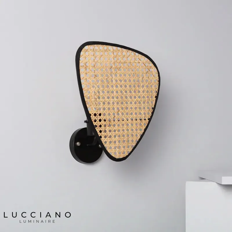 TECHBREY Palm Rattan Wall Lamp