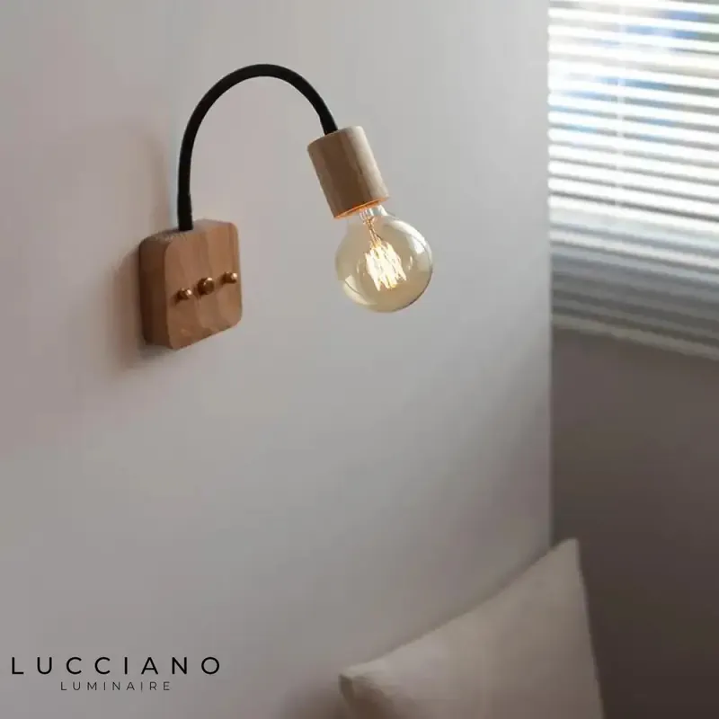 Small wooden wall lights unique handcrafted decor