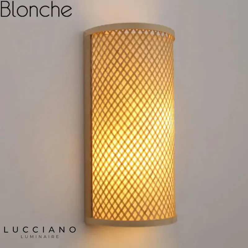 Traditional vintage bamboo wall sconces rustic decor