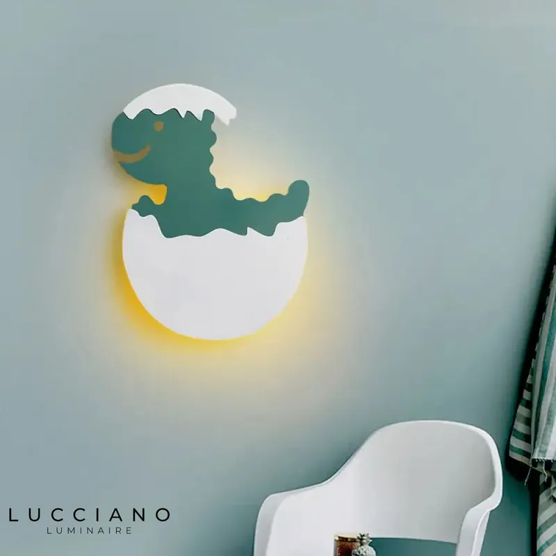 Cute kids wall lamp dino decor.