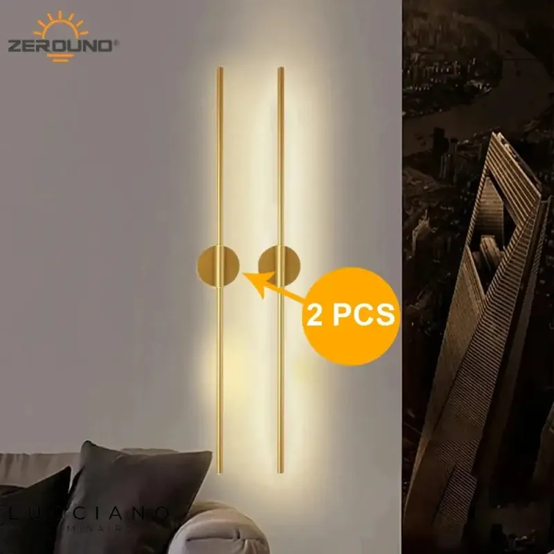 An elegant pair of gold designer lights