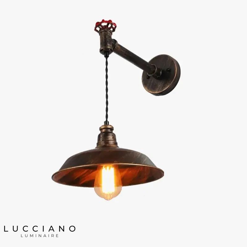 Wall lamp with nostalgic pendant light.