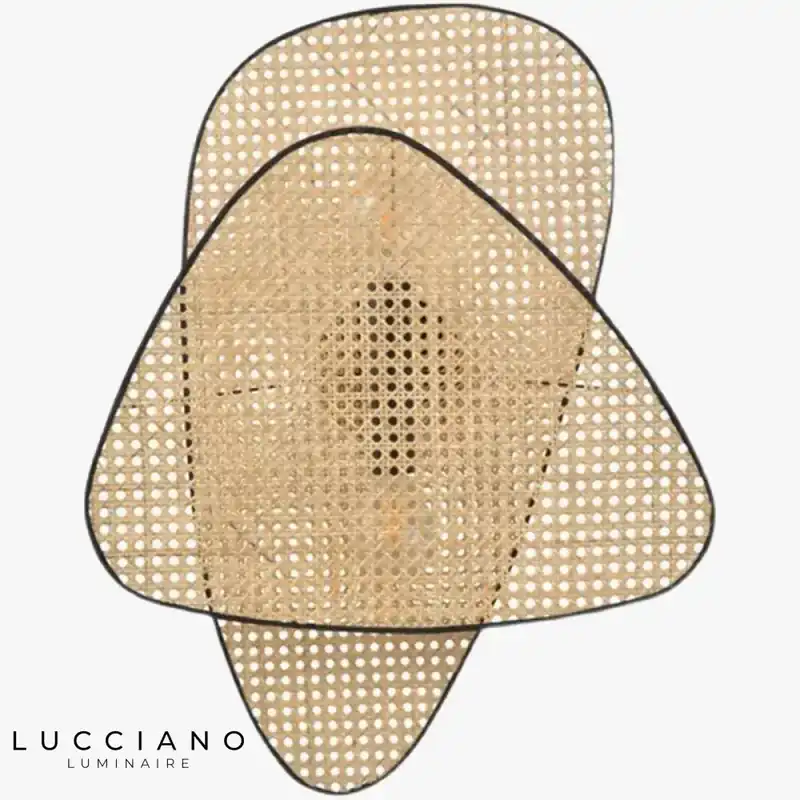 Delicate oriental bamboo canework wall light