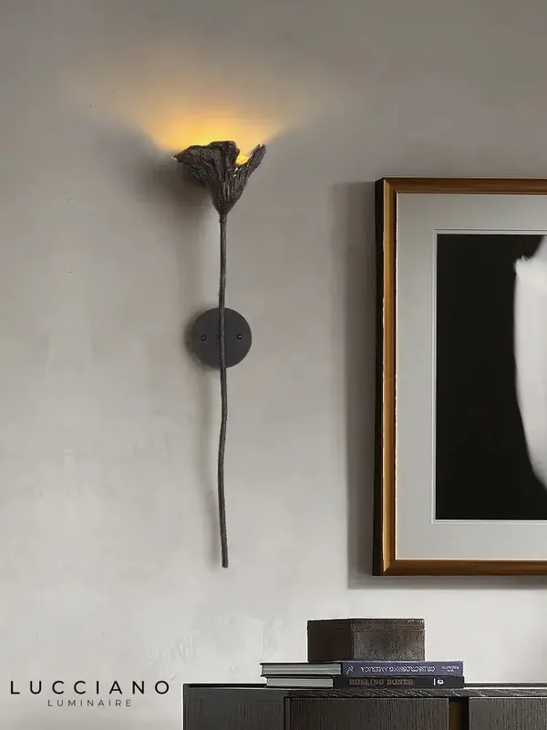 Brass wall light exotic zen elegance