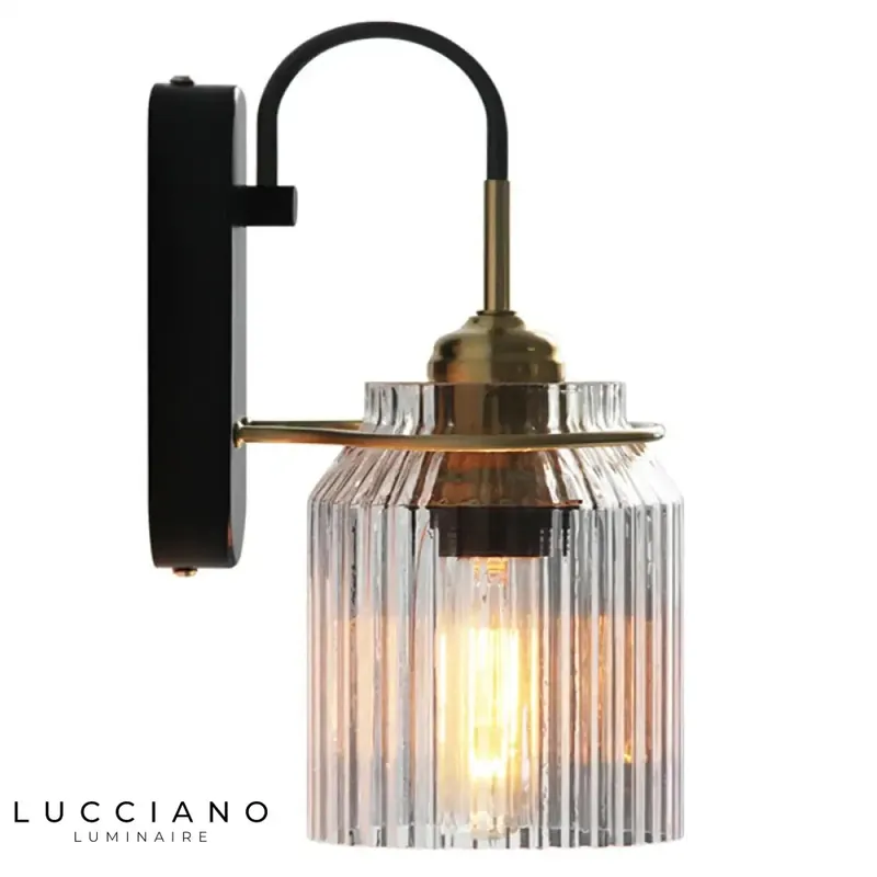 Sleek modern glass design wall light.